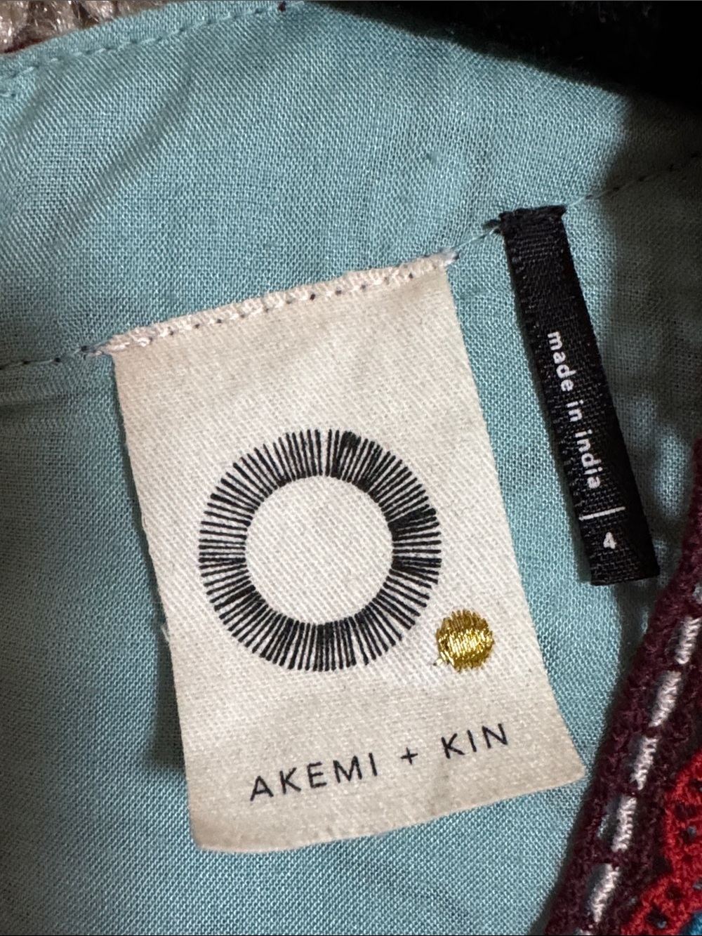 Akemi + Kin Anthropologie Beaded Boho V-Neck Mini Dress size 4 - Picture 9 of 16